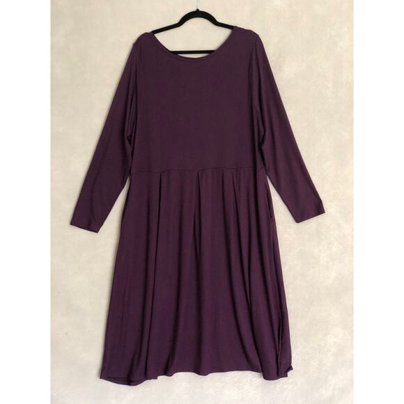 24seven Women's Size 2X Fit & Flare T-Shirt Dress Purple NEW - Picture 1 of 7